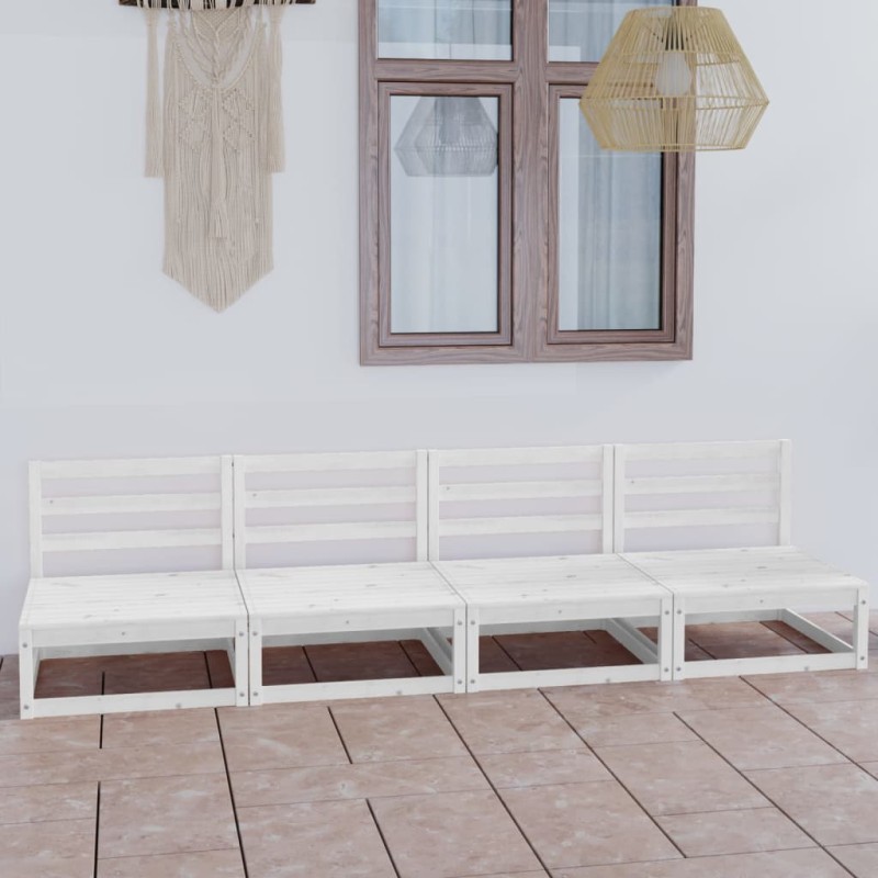 vidaXL 4-Sitzer-Gartensofa Weiß Kiefer Massivholz vidaXL 4-Sitzer-Gartensofa Weiß Kiefer Massivholz