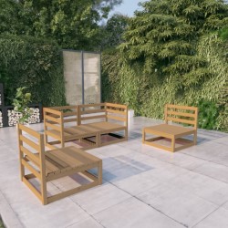 vidaXL 4-tlg. Garten-Lounge-Set Honigbraun Massivholz Kiefer