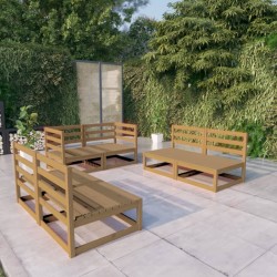 vidaXL 6-tlg. Garten-Lounge-Set Honigbraun Massivholz Kiefer