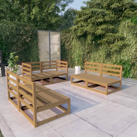 vidaXL 6-tlg. Garten-Lounge-Set Honigbraun Massivholz Kiefer