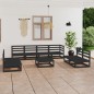 vidaXL 9-tlg. Garten-Lounge-Set Schwarz Massivholz Kiefer vidaXL 9-tlg. Garten-Lounge-Set Schwarz Massivholz Kiefer