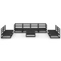 vidaXL 9-tlg. Garten-Lounge-Set Schwarz Massivholz Kiefer vidaXL 9-tlg. Garten-Lounge-Set Schwarz Massivholz Kiefer