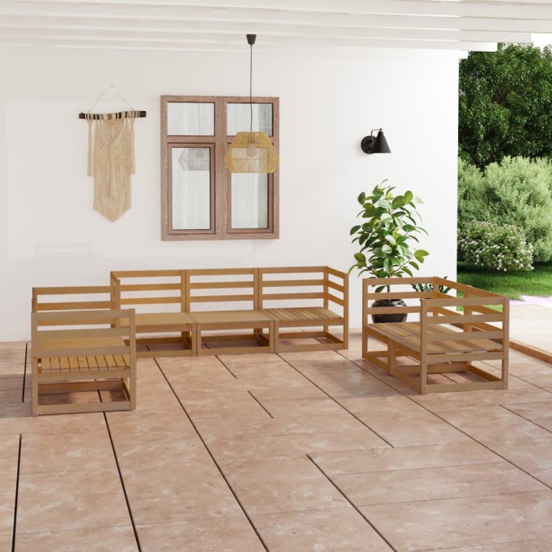 vidaXL 7-tlg. Garten-Lounge-Set Honigbraun Massivholz Kiefer vidaXL 7-tlg. Garten-Lounge-Set Honigbraun Massivholz Kiefer