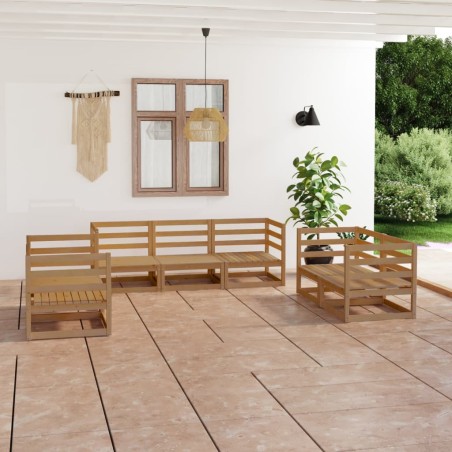 vidaXL 7-tlg. Garten-Lounge-Set Honigbraun Massivholz Kiefer