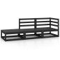 vidaXL 3-tlg. Garten-Lounge-Set Schwarz Massivholz Kiefer vidaXL 3-tlg. Garten-Lounge-Set Schwarz Massivholz Kiefer
