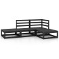 vidaXL 4-tlg. Garten-Lounge-Set Schwarz Massivholz Kiefer vidaXL 4-tlg. Garten-Lounge-Set Schwarz Massivholz Kiefer