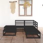 vidaXL 6-tlg. Garten-Lounge-Set Schwarz Massivholz Kiefer vidaXL 6-tlg. Garten-Lounge-Set Schwarz Massivholz Kiefer