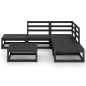 vidaXL 6-tlg. Garten-Lounge-Set Schwarz Massivholz Kiefer vidaXL 6-tlg. Garten-Lounge-Set Schwarz Massivholz Kiefer