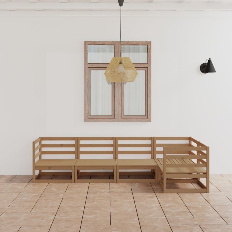 vidaXL 5-tlg. Garten-Lounge-Set Honigbraun Massivholz Kiefer vidaXL 5-tlg. Garten-Lounge-Set Honigbraun Massivholz Kiefer