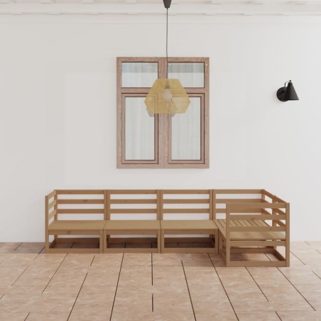 vidaXL 5-tlg. Garten-Lounge-Set Honigbraun Massivholz Kiefer 