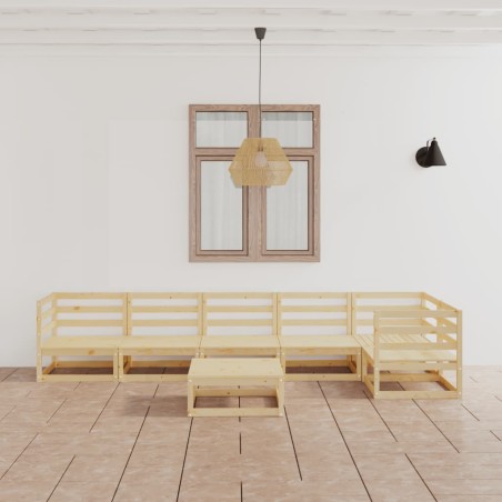 vidaXL 7-tlg. Garten-Lounge-Set Massivholz Kiefer