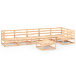 vidaXL 7-tlg. Garten-Lounge-Set Massivholz Kiefer