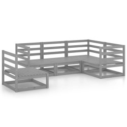 vidaXL 5-tlg. Garten-Lounge-Set Grau Kiefer Massivholz 