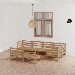 vidaXL 7-tlg. Garten-Lounge-Set Honigbraun Massivholz Kiefer 