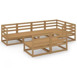 vidaXL 7-tlg. Garten-Lounge-Set Honigbraun Massivholz Kiefer 