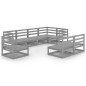 vidaXL 8-tlg. Garten-Lounge-Set Grau Kiefer Massivholz vidaXL 8-tlg. Garten-Lounge-Set Grau Kiefer Massivholz
