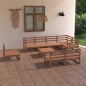 vidaXL 9-tlg. Garten-Lounge-Set Honigbraun Massivholz Kiefer vidaXL 9-tlg. Garten-Lounge-Set Honigbraun Massivholz Kiefer