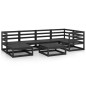 vidaXL 7-tlg. Garten-Lounge-Set Schwarz Massivholz Kiefer vidaXL 7-tlg. Garten-Lounge-Set Schwarz Massivholz Kiefer