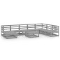 vidaXL 9-tlg. Garten-Lounge-Set Grau Kiefer Massivholz vidaXL 9-tlg. Garten-Lounge-Set Grau Kiefer Massivholz