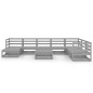 vidaXL 9-tlg. Garten-Lounge-Set Grau Kiefer Massivholz vidaXL 9-tlg. Garten-Lounge-Set Grau Kiefer Massivholz