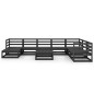 vidaXL 9-tlg. Garten-Lounge-Set Schwarz Massivholz Kiefer vidaXL 9-tlg. Garten-Lounge-Set Schwarz Massivholz Kiefer