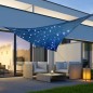 HI Sonnensegel mit 100 LED Hellblau 3,6x3,6x3,6 m HI Sonnensegel mit 100 LED Hellblau 3,6x3,6x3,6 m