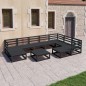 vidaXL 10-tlg. Garten-Lounge-Set Schwarz Massivholz Kiefer vidaXL 10-tlg. Garten-Lounge-Set Schwarz Massivholz Kiefer