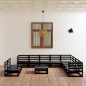 vidaXL 11-tlg. Garten-Lounge-Set Schwarz Massivholz Kiefer vidaXL 11-tlg. Garten-Lounge-Set Schwarz Massivholz Kiefer