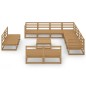 vidaXL 12-tlg. Garten-Lounge-Set Honigbraun Massivholz Kiefer vidaXL 12-tlg. Garten-Lounge-Set Honigbraun Massivholz Kiefer