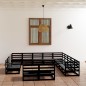 vidaXL 13-tlg. Garten-Lounge-Set Schwarz Massivholz Kiefer vidaXL 13-tlg. Garten-Lounge-Set Schwarz Massivholz Kiefer