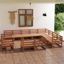 vidaXL 12-tlg. Garten-Lounge-Set Honigbraun Massivholz Kiefer