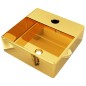 vidaXL Waschbecken mit Wasserhahnloch 38 x 30 x 11,5 cm Keramik Golden vidaXL Waschbecken mit Wasserhahnloch 38 x 30 x 11,5 cm Keramik Golden