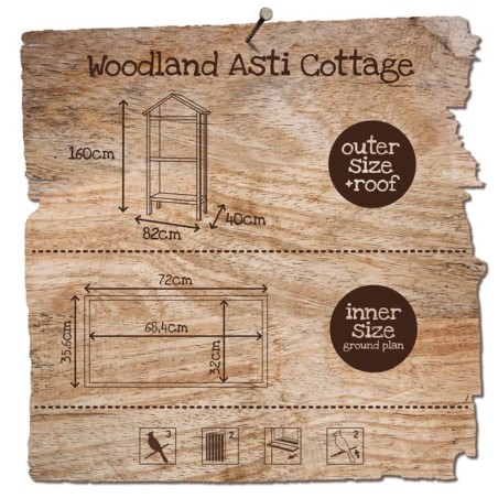 Duvoplus Voliere Asti Cottage 82x40x160 cm Holz   