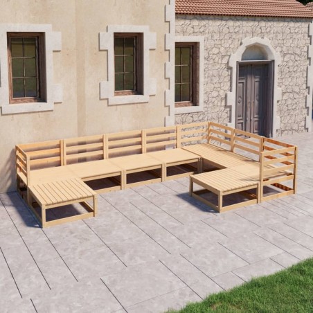 vidaXL 9-tlg. Garten-Lounge-Set Massivholz Kiefer