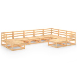 vidaXL 9-tlg. Garten-Lounge-Set Massivholz Kiefer