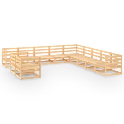 vidaXL 11-tlg. Garten-Lounge-Set Massivholz Kiefer