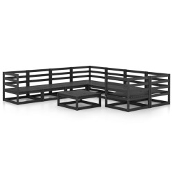 vidaXL 9-tlg. Garten-Lounge-Set Massivholz Kiefer