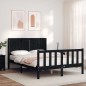 vidaXL Massivholzbett mit Kopfteil Schwarz 140x190 cm vidaXL Massivholzbett mit Kopfteil Schwarz 140x190 cm