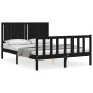 vidaXL Massivholzbett mit Kopfteil Schwarz 140x190 cm vidaXL Massivholzbett mit Kopfteil Schwarz 140x190 cm