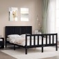 vidaXL Massivholzbett mit Kopfteil Schwarz 140x190 cm vidaXL Massivholzbett mit Kopfteil Schwarz 140x190 cm