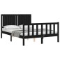 vidaXL Massivholzbett mit Kopfteil Schwarz 140x190 cm vidaXL Massivholzbett mit Kopfteil Schwarz 140x190 cm