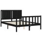 vidaXL Massivholzbett mit Kopfteil Schwarz 140x190 cm vidaXL Massivholzbett mit Kopfteil Schwarz 140x190 cm