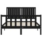 vidaXL Massivholzbett mit Kopfteil Schwarz 140x190 cm vidaXL Massivholzbett mit Kopfteil Schwarz 140x190 cm
