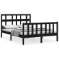 vidaXL Massivholzbett mit Kopfteil Schwarz 120x200 cm vidaXL Massivholzbett mit Kopfteil Schwarz 120x200 cm