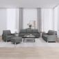 vidaXL 4-tlg. Sofagarnitur mit Kissen Dunkelgrau Stoff vidaXL 4-tlg. Sofagarnitur mit Kissen Dunkelgrau Stoff