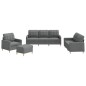 vidaXL 4-tlg. Sofagarnitur mit Kissen Dunkelgrau Stoff vidaXL 4-tlg. Sofagarnitur mit Kissen Dunkelgrau Stoff