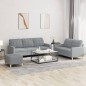 vidaXL 3-tlg. Sofagarnitur mit Kissen Hellgrau Stoff vidaXL 3-tlg. Sofagarnitur mit Kissen Hellgrau Stoff