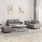 vidaXL 3-tlg. Sofagarnitur mit Kissen Taupe Stoff vidaXL 3-tlg. Sofagarnitur mit Kissen Taupe Stoff