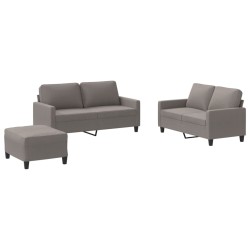 vidaXL 3-tlg. Sofagarnitur mit Kissen Taupe Stoff