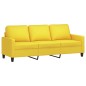 vidaXL 3-tlg. Sofagarnitur mit Kissen Hellgelb Stoff vidaXL 3-tlg. Sofagarnitur mit Kissen Hellgelb Stoff